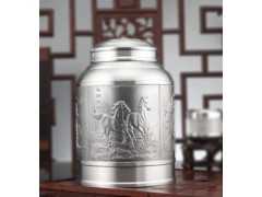 供应珠海礼品锡器茶叶罐、马到成功锡罐、中山礼品浮雕锡雕纪念品