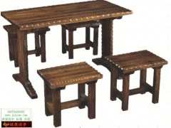 三明碳化木休闲桌椅 防腐碳化木凉亭 碳化木花架