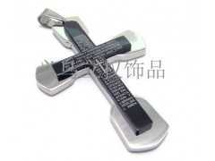 不锈钢饰品十字架吊坠项链 钛钢基督宗教用品