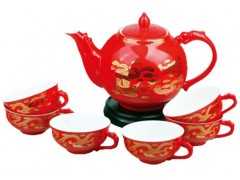 西安红瓷茶具生产 定做 制作厂家