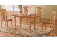 1.2米可折叠 橡木实木餐桌 一桌六椅批发