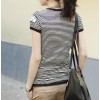 广州工作服厂订做女装初夏季条纹短袖t恤