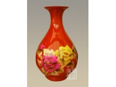 麦秆画花瓶批发 陶瓷花瓶 办公摆件装饰 商务礼品