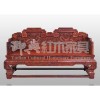 老挝大红酸枝雕龙双人宝座 红木双人沙发 红木客厅双人沙发