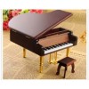 木质钢琴音乐盒 镀金钢琴八音盒 圣诞礼品 木质摆件工艺品批发