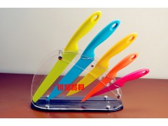 彩色塑料防滑手柄陶瓷刀，高质量6件套陶瓷套刀