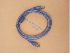 标准USB2.0透明蓝1.5米打印线 工厂直销批发