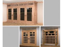 青岛鑫鸿比士亚定制红酒柜，豪华实木酒柜，实木酒柜设计，酒柜