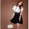 2014新款 韩国代购 个性蝴蝶袖 时尚束腰 甜美连衣裙
