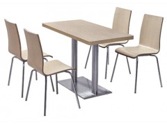 郴州西餐厅桌椅-食堂餐桌椅-防火板快餐桌椅规格尺寸