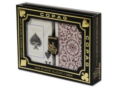 Copag1546窄牌大字绿色和紫红色礼盒装塑料进口扑克牌