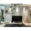 中式客厅电视背景墙瓷砖 雅室兰香 艺术彩雕壁画