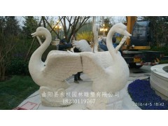 汉白玉天鹅雕塑 生产厂家 石雕天鹅设计图纸