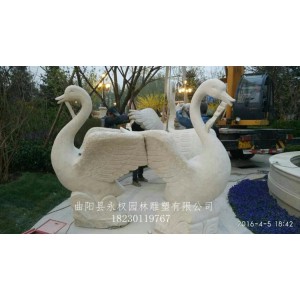 汉白玉天鹅雕塑 生产厂家 石雕天鹅设计图纸