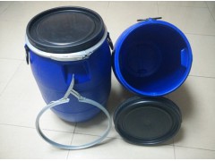 60kg塑料桶60升铁箍塑料桶蓝色