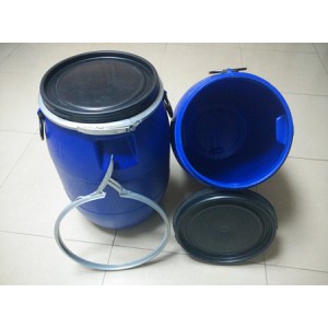 60kg塑料桶60升铁箍塑料桶蓝色
