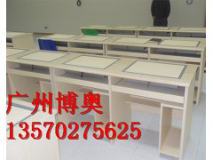 广州实木多媒体翻转显示器电脑桌生产厂家