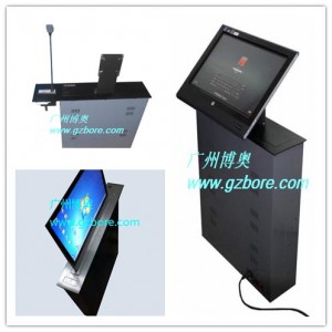 供应广州多媒体升降显示器电脑桌升降支架厂家价格
