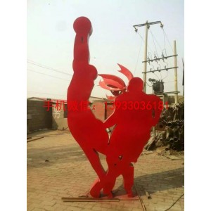 广场景观不锈钢雕塑 篮球运动人物不锈钢雕塑  抽象不锈钢雕塑