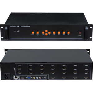 快视多信号HDMI/VGA/BNC/USB输入、设定USB视频自动播放、180度旋转、级联无限拼接高清画面拼接器