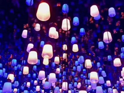 网红互动3D光影灯呼吸森林光影世界梦幻空间奶瓶吊灯