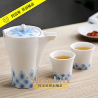 阿法瓷晶钻彩绘台湾陶瓷茶具套装施华洛元素产茶具商务礼品