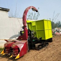 履带式牧草秸秆回收机 多功能玉米秸秆青储机 二手改装青贮机