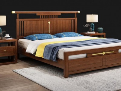 成都新中式实木床 精装房拎包入住新中式家具
