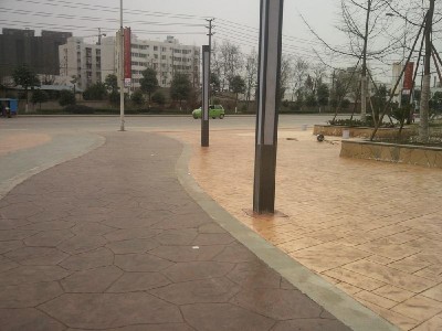 菏泽压花地坪厂家直供 专业施工 江苏撰石景观图1
