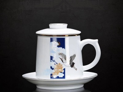 纪念品陶瓷茶杯定制 景德镇旅游纪念品定做厂家