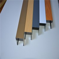 U型木纹铝方通吊顶热转印木纹铝方管造型拼装铝方通