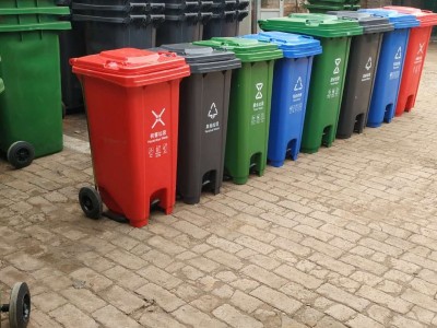 厂家定制批发120升户外塑料脚踏垃圾桶