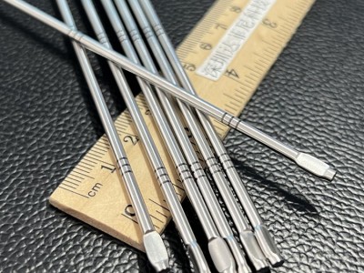 304不锈钢医用金属细棒 磨尖穿刺针 钢针压扁 刻度打标加工