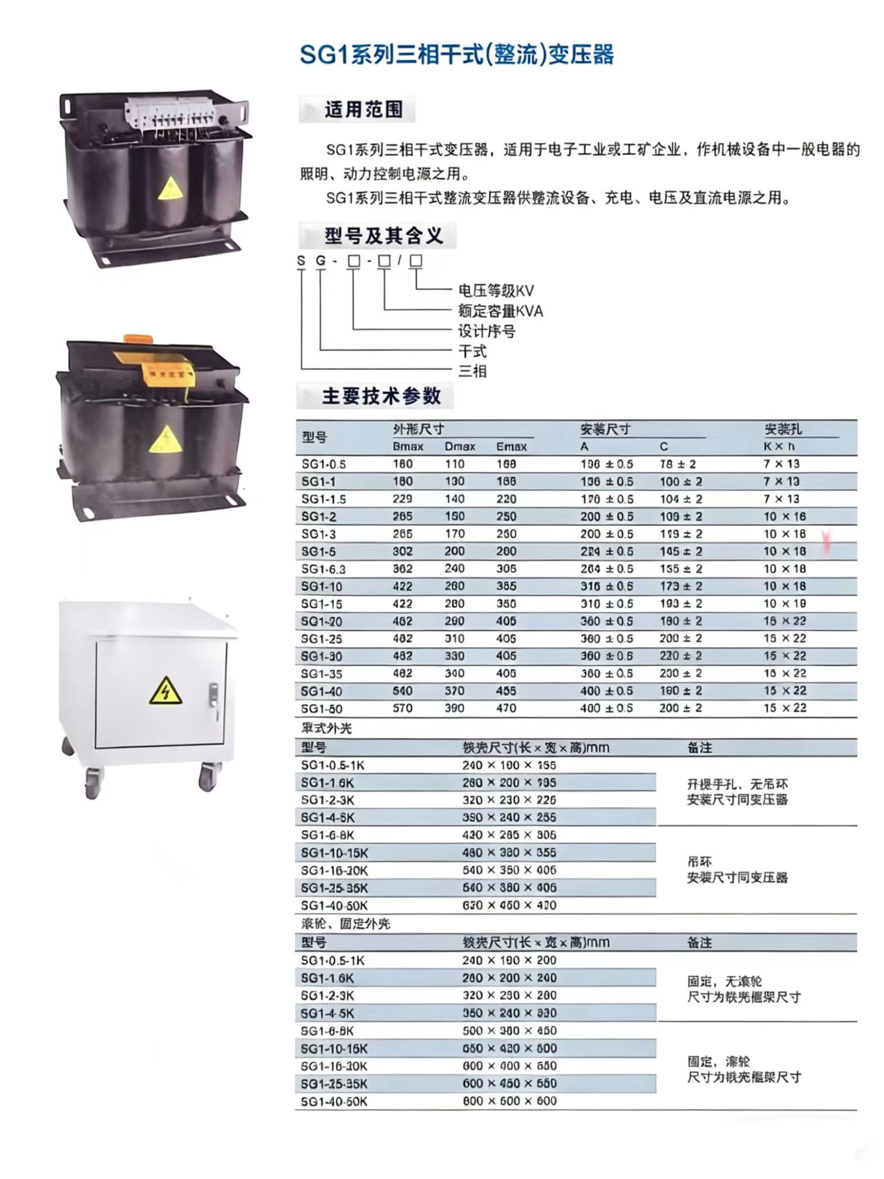 SG1系列三相干式（整流）变压器商场配电柜变压器图3