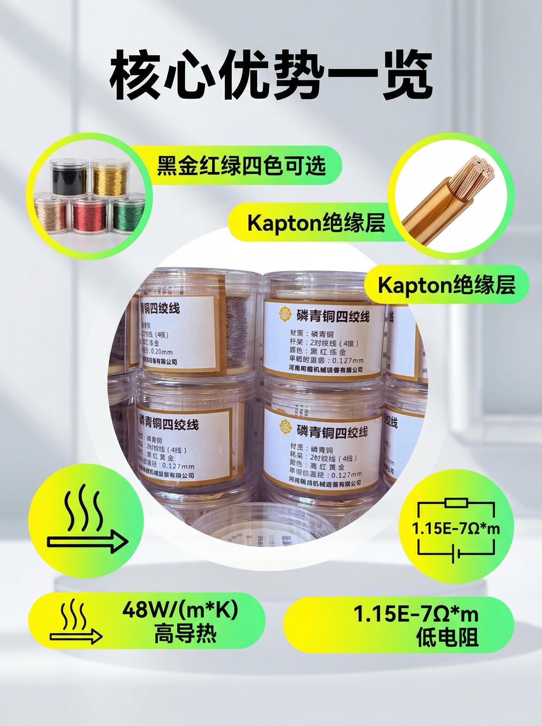 河南照盛机械低温线材36AWG磷青铜四绞线图2